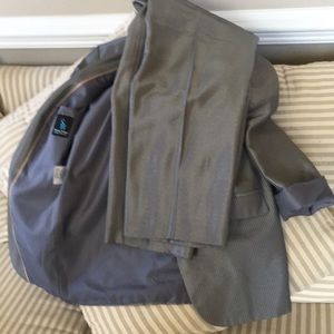 Gray pinstripe boys suit